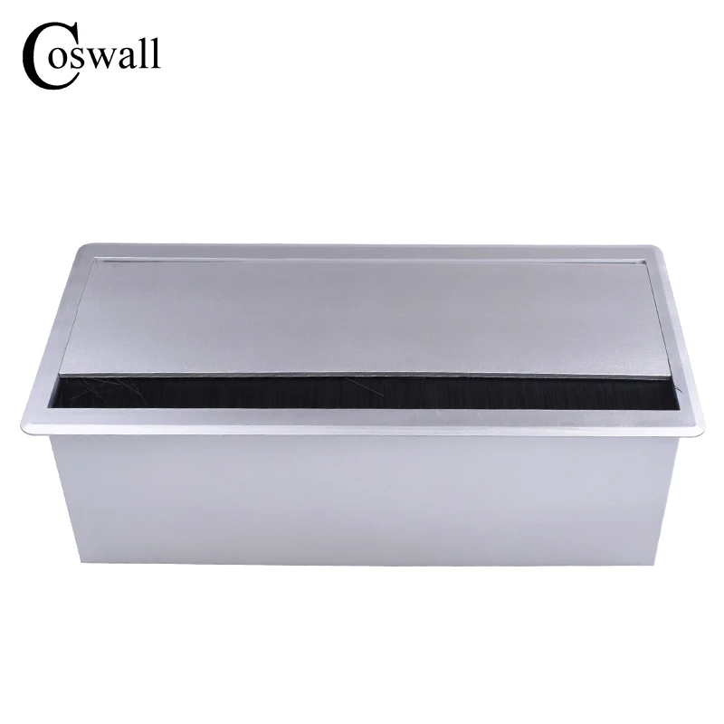 COSWALL Серебряная ПК Настольная Монтажная коробка с тройной розеткой питания ЕС