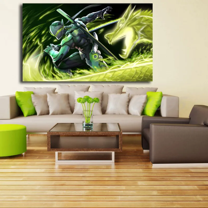 Genji Dragon Overwatchs игра Искусство Холст Картина печать для гостиной домашний декор