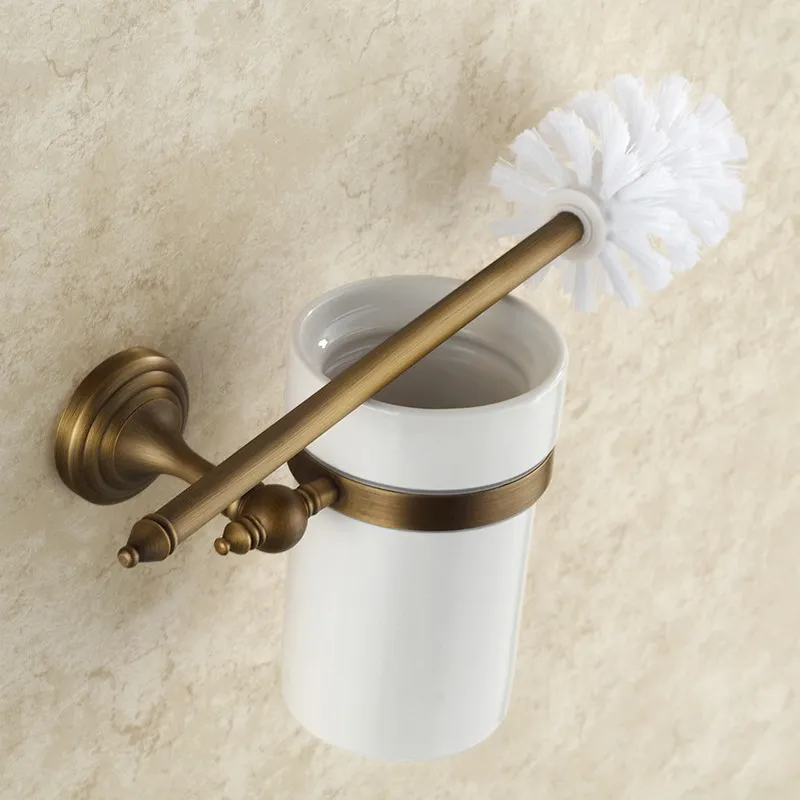 Античный латунный держатель для туалетной щетки настенный туалетный набор и