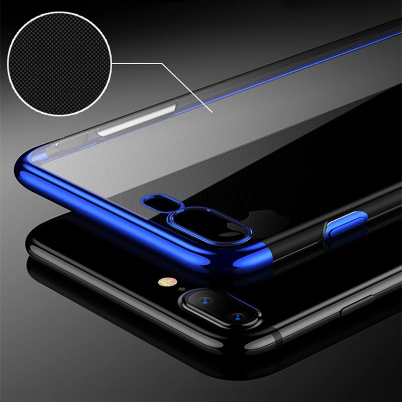 HengLiTai Мягкий ТПУ чехол для iPhone X ультра тонкий прозрачный блестящий 8 7 6Plus