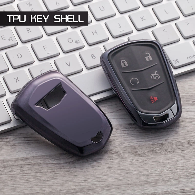 Фусу Мягкие TPU ключа автомобиля чехол сумка Shell держатель кожи для Cadillac CTS ATS 28 Т V