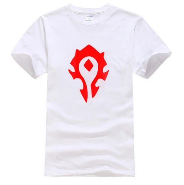 Горячее предложение! Распродажа! BAIJOE модные футболки для игры WOW ALLIANCE& Horde, мужские графические хлопковые футболки, летние футболки с коротким рукавом и круглым вырезом, мужские топы - Цвет: white red