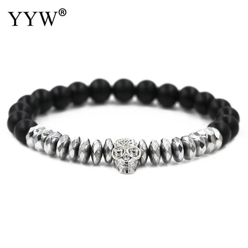 Набор браслетов с черепом мужские аксессуары фианитами ювелирные изделия Erkek