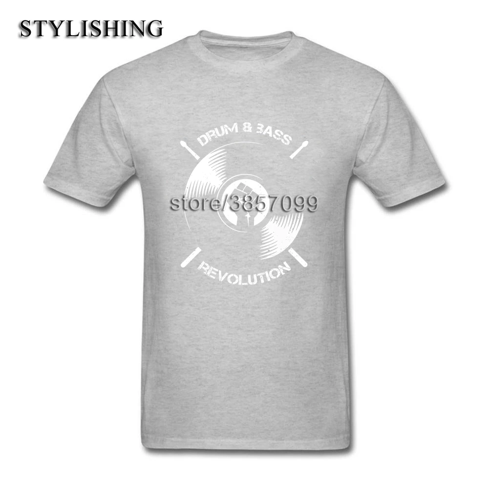 Винтаж Teeshirts для Для мужчин натуральный хлопок короткий рукав Барабаны и бас