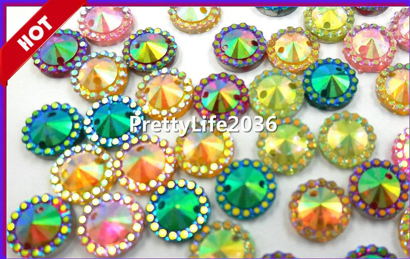 Круглые стразы из смолы смешанных цветов Стразы для шитья свадебные украшения