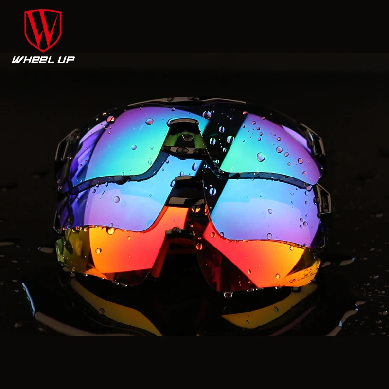 WHeeL UP 3 Lens UV400 Cycling Eyewear Men Women Waterproof Coating Aerodynamic Bicycle Polarized Sunglasses MTB Glasses | Спорт и