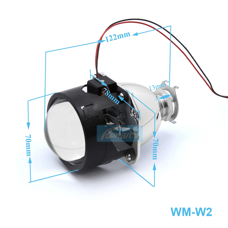 RONAN mini 2,5 двойной ccfl angel eyes Bi-xenon проектор для автомобильных фар объектив белый красный синий h1 h4 h7 модифицированный автомобильный Стайлинг