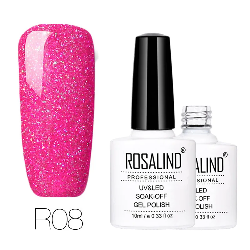 R08 Rosalind Rainbow 10 мл популярный R01-29 Цветной Гель-лак УФ светодиодный гель отмачиваемый Перманентный гель для полировки - Цвет: R08