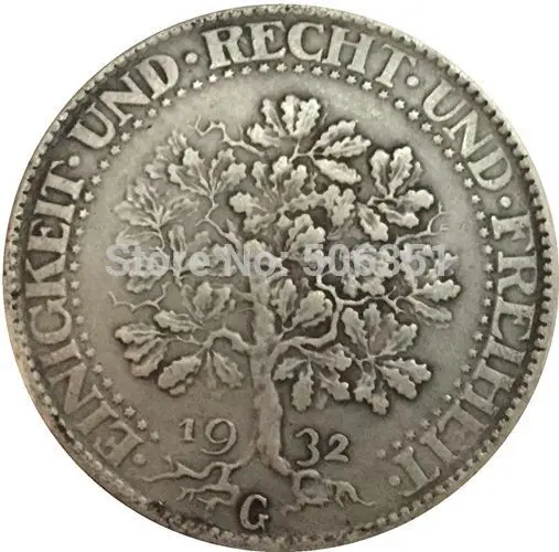 1932G Немецкая монета 1927-1933 разных даты 36 монет копия - Цвет: 1932G