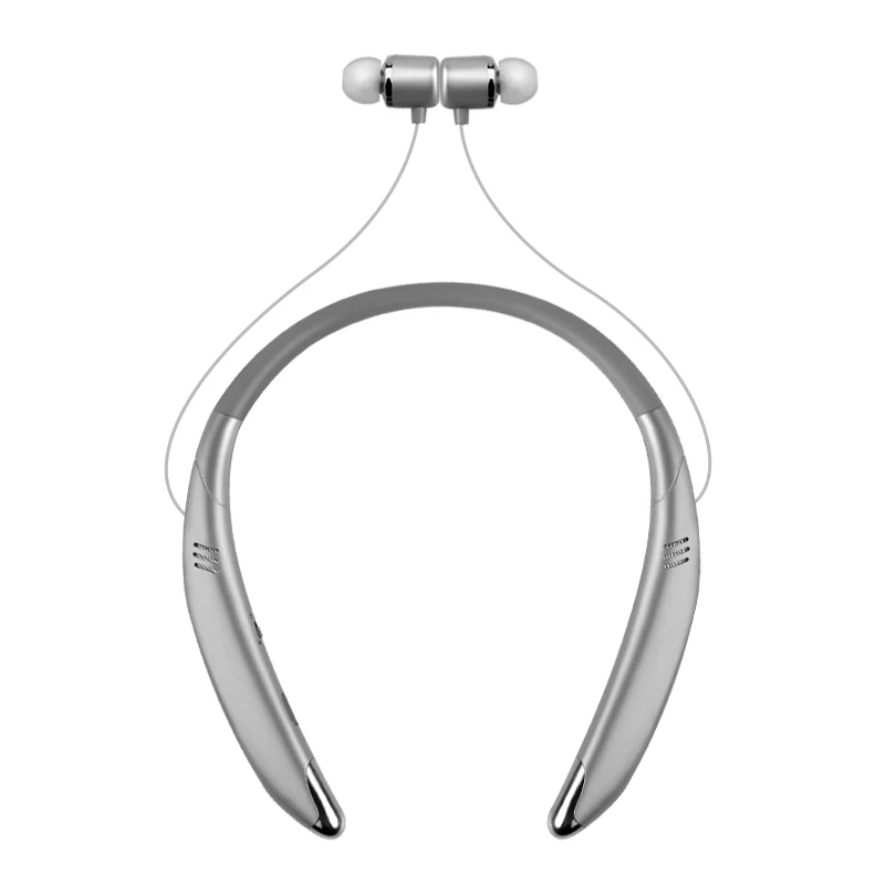 Silver V8 спортивные Bluetooth наушники Встроенный микрофон Беспроводная легкая гарнитура с лентой на шею спортивные наушники с HIFI базовым динамиком - Цвет: Silver