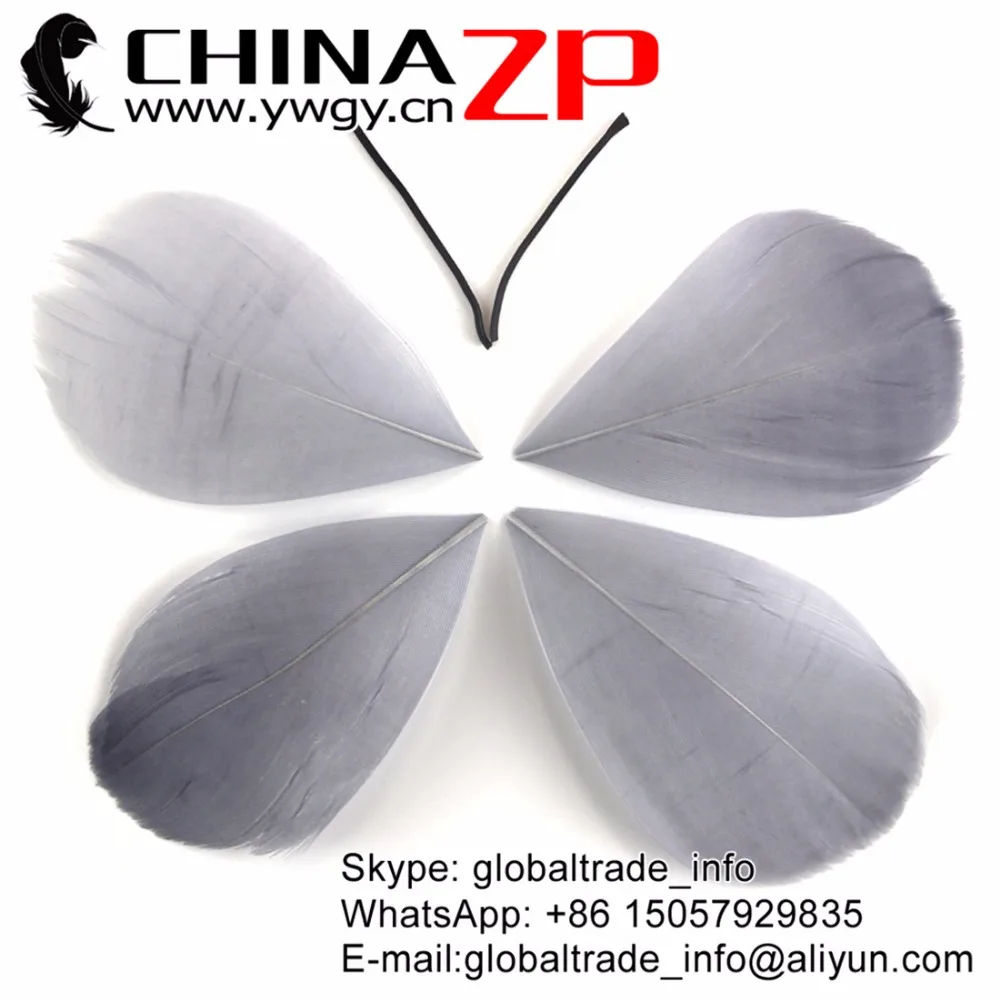 

CHINAZP Wholesale 100pcs/lot Size 3-7cm Hand Selected Colored Grey Goose Trimmed Feathers Earring Embellishments