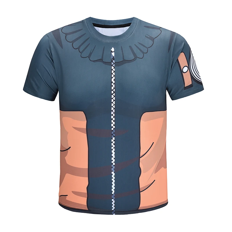 Uzumaki Naruto Мужская 3D футболка с коротким рукавом Hatake Kakashi Uchiha Sasuke забавная Футболка