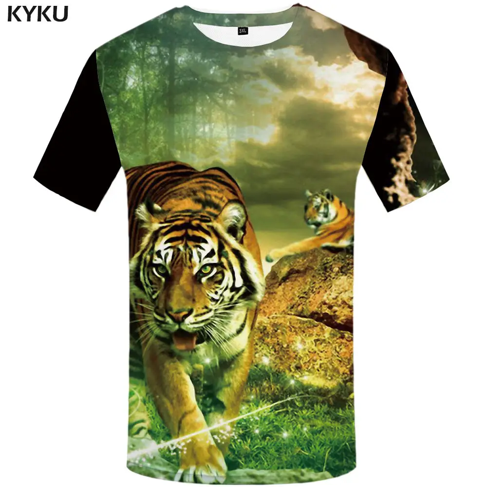 3d t shirt 01 Бренд KYKU, футболка с тигром, Мужская футболка с животным, футболка с 3d принтом, футболка в стиле хип-хоп, тонкая крутая Мужская одежда, новинка, летняя одежда размера плюс - Цвет: 3d t shirt 01