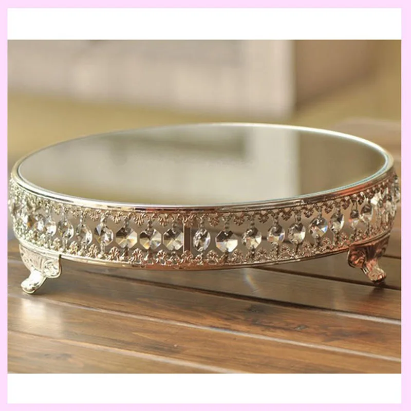 Высококачественная серебряная тарелка круглой формы металлическая акриловая