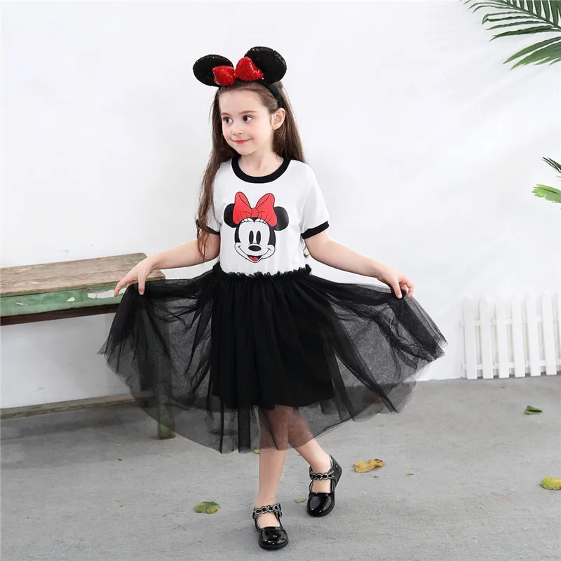 Летнее платье с рисунком для маленьких девочек новинка 2019 Детские сетчатые