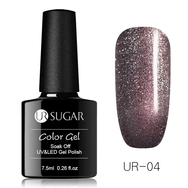 UR-04 Ur Sugar 7,5 мл голографический Блестящий Гель-лак для ногтей Черный Кристалл УФ-гель лазер блестки Гель-лак замачиваемый УФ-лак для ногтей - Цвет: UR-04