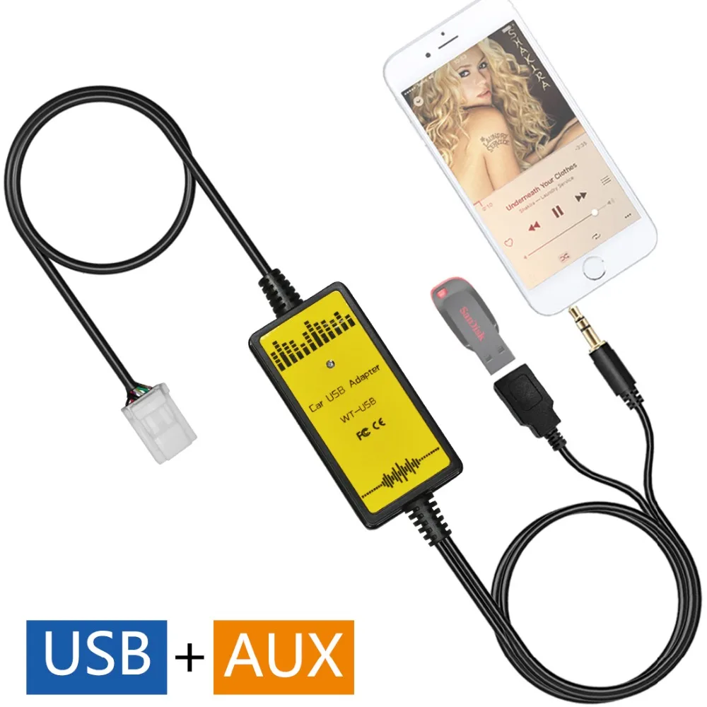 Автомобильный OEM радио USB AUX аудио Mp3 адаптер вспомогательный SD кард ридер