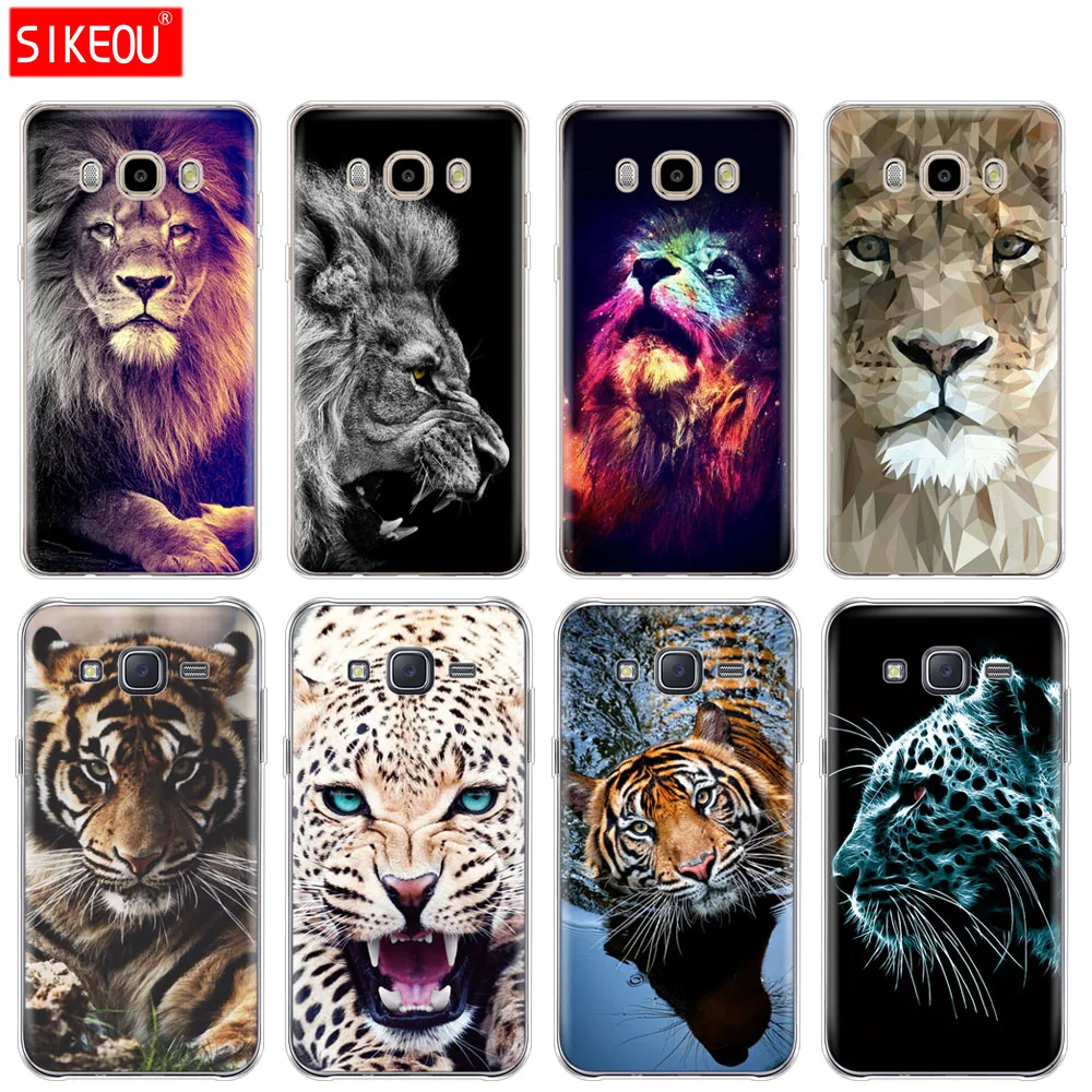 Силиконовый чехол для телефона Samsung Galaxy J1 J2 J3 J5 J7 MINI 2016 2015 prime tiger lion Leopard|Бамперы| |
