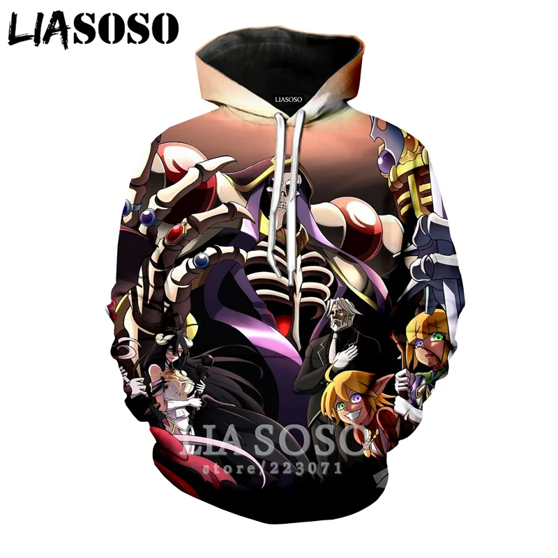 4 LIASOSO Зимняя мода для мужчин и женщин 3D принт персонаж аниме Overlord Толстовка Харадзюку унисекс с длинными рукавами Толстовка Повседневный пуловер A102-07 - Цвет: 4