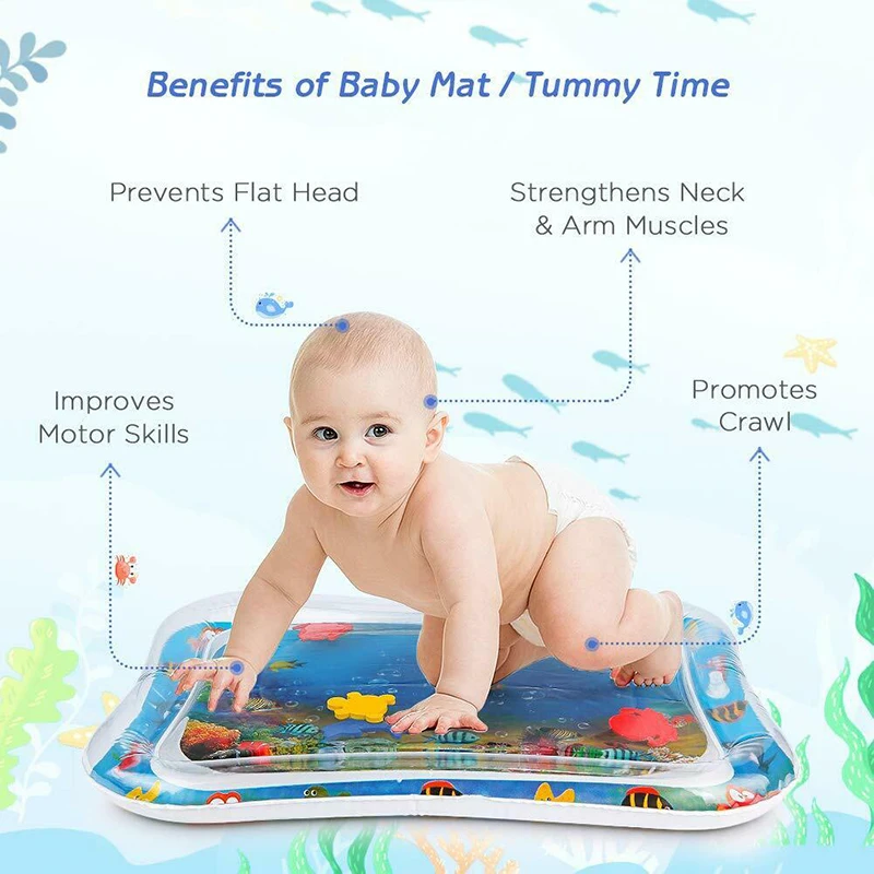 

Baby Kids Water Play Mat Toys Inflatable Thicken PVC Infant Tummy Time Playmat Toddler Activity Play Center Water Mat For Babies