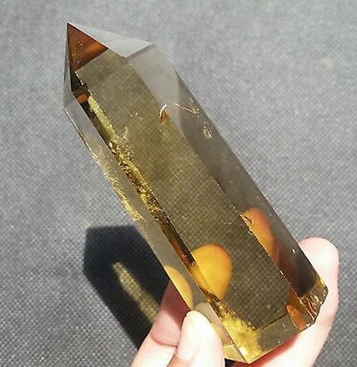 SUIRONG 410 + натуральный цитрин кристалл грубой полированная точка из Китая|citrine