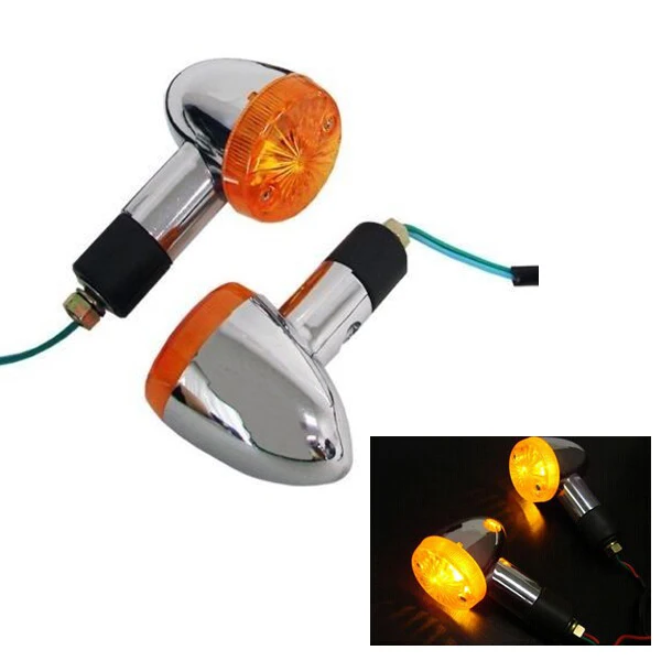 

2 PCS Motorcycle Amber Bullet Indicator Turn Signal Lights For Yamaha Road Star Warrior Midnight XV