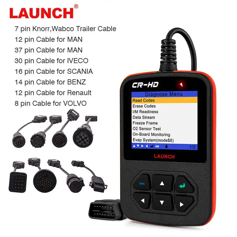 Full Version LAUNCH CReader HD Plus сверхмощный грузовик Obd2 Диагностический ридер OBDII сканирующий инструмент CRHD сканер кода грузовика с J1939, J1587 J1708 - Цвет: Full Version