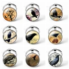 Готический брелок Crow, Модная бижутерия со стеклянными кабошонами, Ворон, фото, панк, подвеска в стиле стимпанк, брелок для мужчин и женщин, подарки