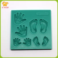 lxyy new babys feet handprints silicone mould decorate cakes candy diy small cup cake fondant mold