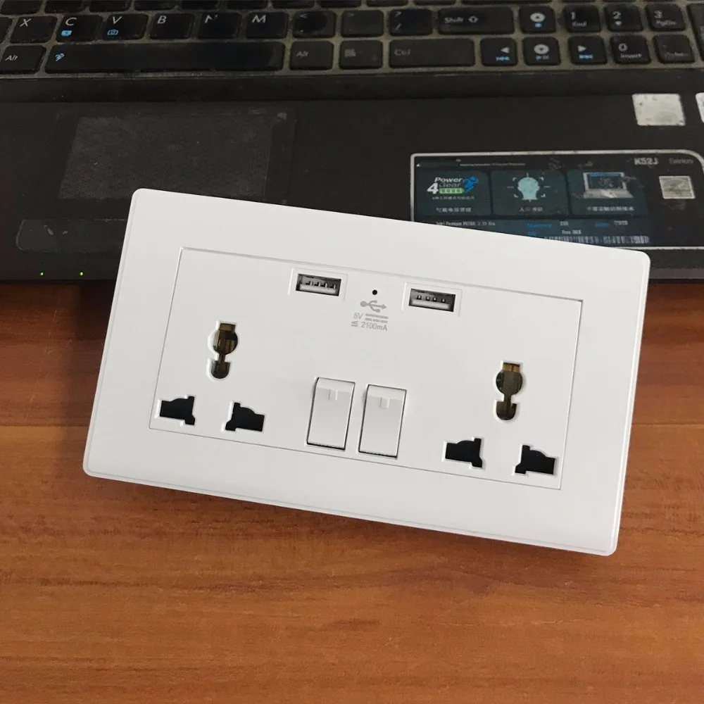 Универсальная настенная розетка 2 USB порта зарядное устройство адаптер для