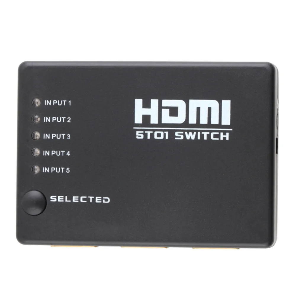 Мини 10%-85% RH 2,5 Гбит/с/250 МГц ИК-пульт 5 портов HDMI переключатель 5-в-1 5*1 Коммутатор HDMI сплиттер HDMI порт для HDTV 1080P Vedio