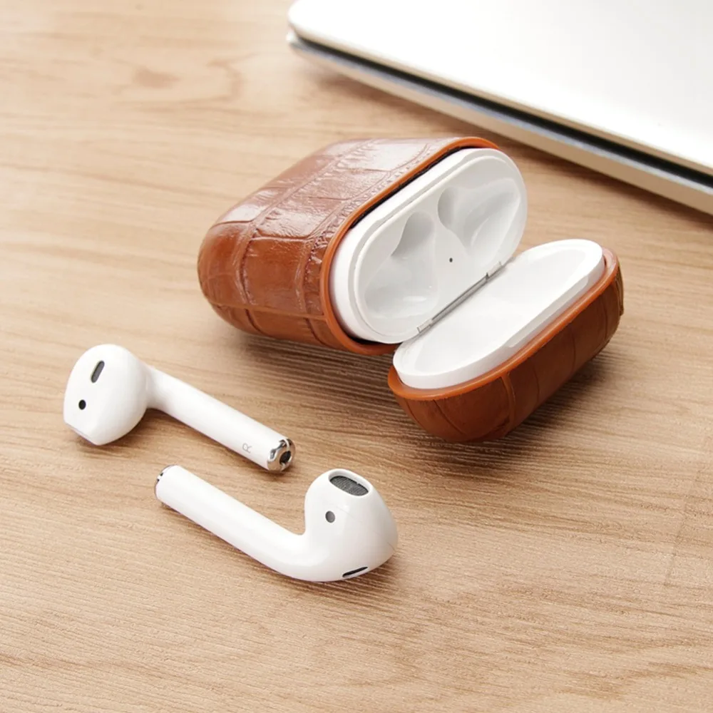 Для Apple Air Pods зарядная коробка защитный чехол Роскошный крокодиловый узор кожа Bluetooth беспроводные наушники чехол для AirPods