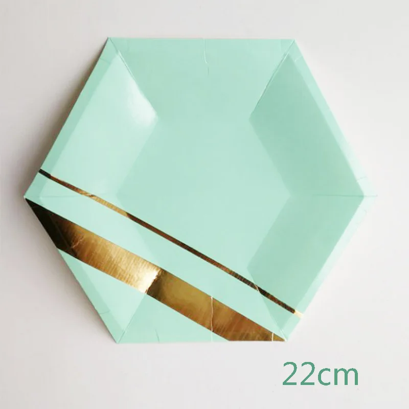 8pcs Mint Green 8 шт./лот красочные бумажные стаканы в полоску и тарелки для свадьбы, дня рождения украшения Baby Shower фестиваль для детей посуда вечерние поставки - Цвет: 8pcs Mint Green