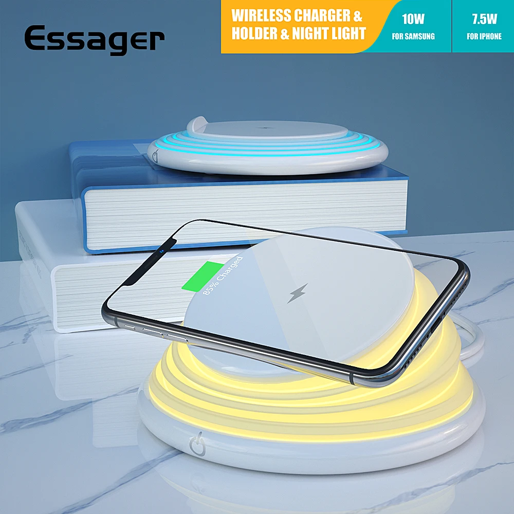 Беспроводное зарядное устройство Essager Qi для iPhone X Samsung Xiaomi mi 9 10 Вт|Беспроводные