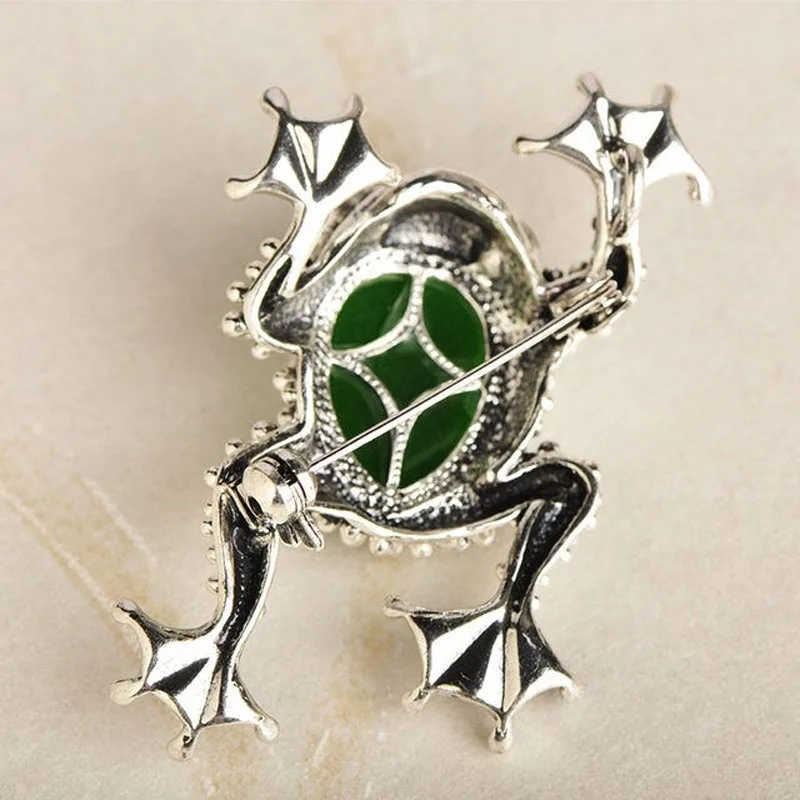 Винтажная зеленая брошка лягушка для женщин и детей мужские костюмные шапки