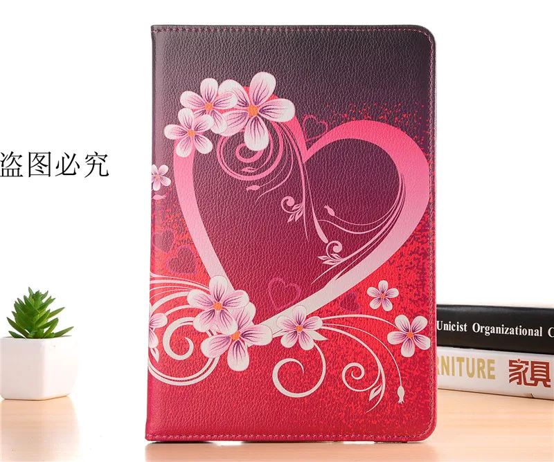Heart Flower 360 Вращающийся чехол для планшета для huawei MediaPad T3 10 AGS-W09 AGS-L09 AGS-L03 9,6 Funda для huawei Honor игровой коврик 2 9,6+ подставка для ручек - Цвет: Heart Flower