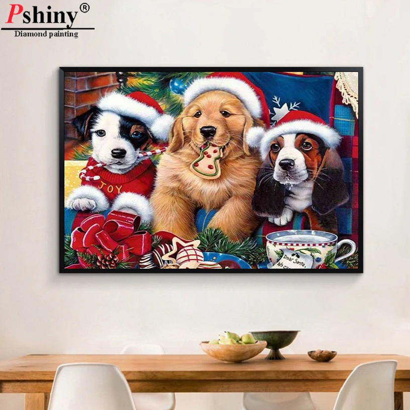 Pshiny DIY 3D бриллиантовый рисунок Рождество животного полный алмазов картина Стразы