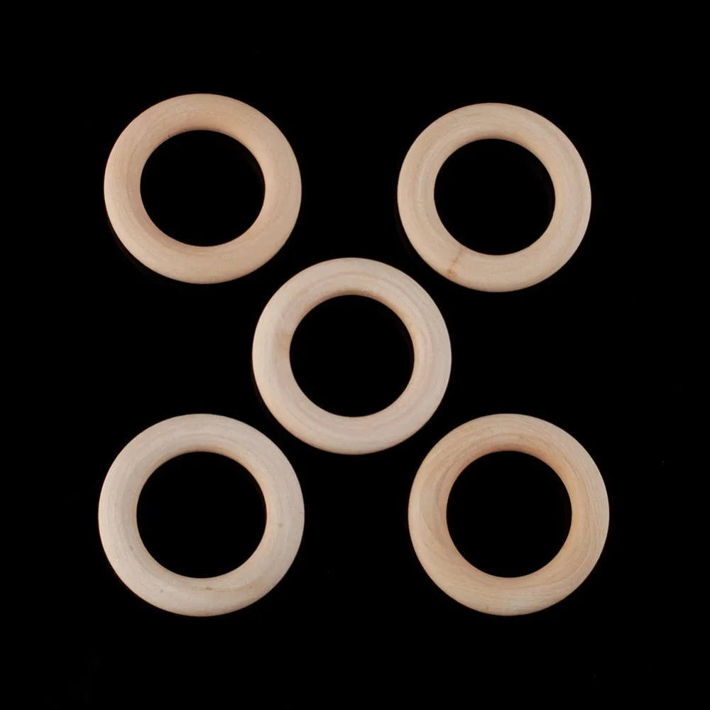 20pcs / Lot Natural Unfinished Teething Ring Wooden Round Rings DIY Wood Craft Accessories 55mm | Дом и сад