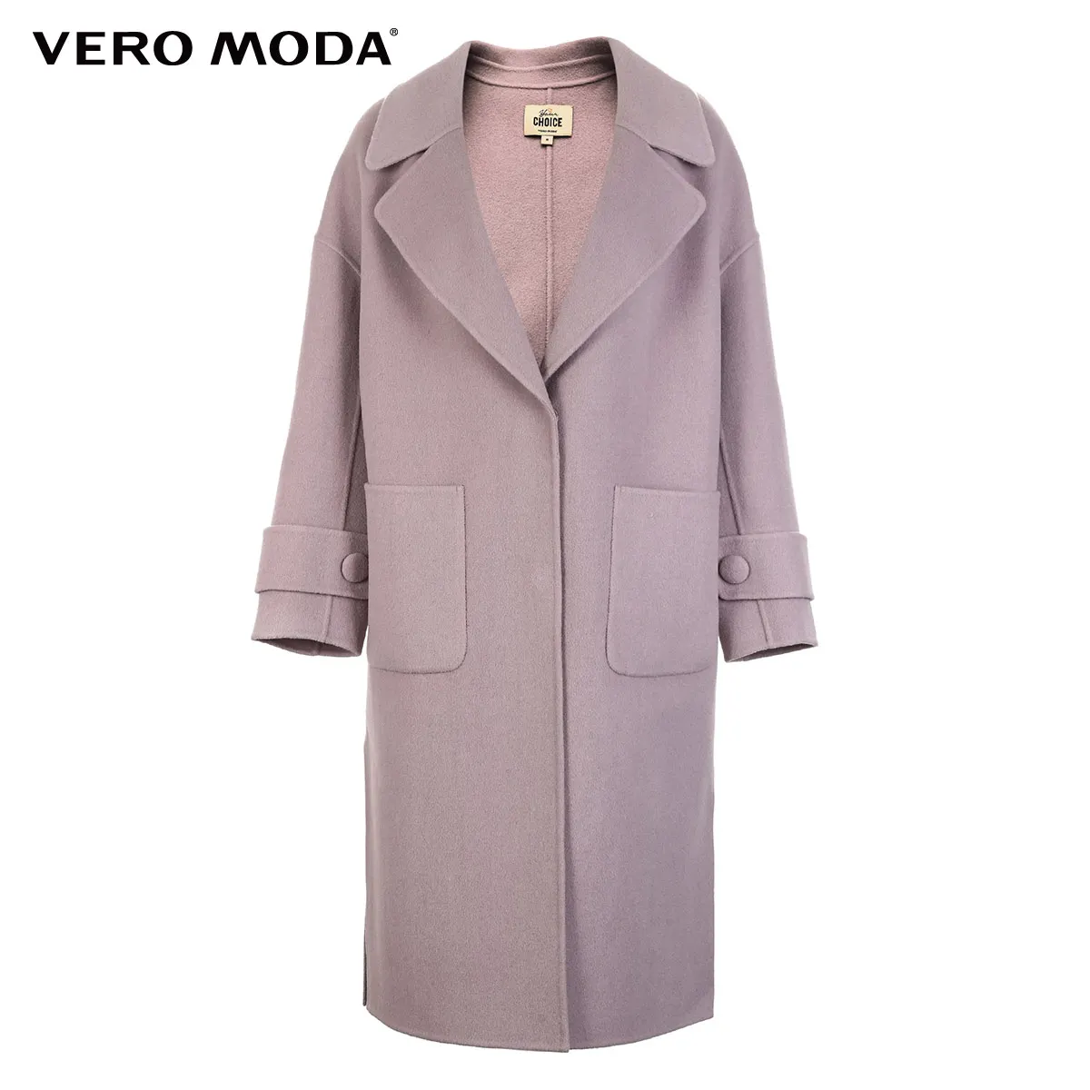 Vero Moda женское новое шерстяное Двустороннее пальто с открытыми плечами из чистой шерсти | 318327502