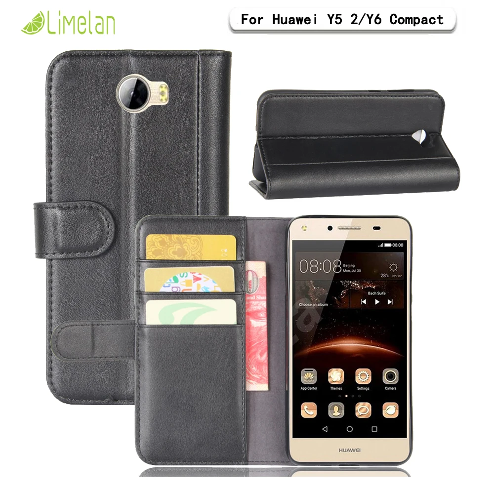 Limelan для huawei Y5 II Y6 Compact Elite Y7 2017 чехол телефона Роскошный кошелек из натуральной