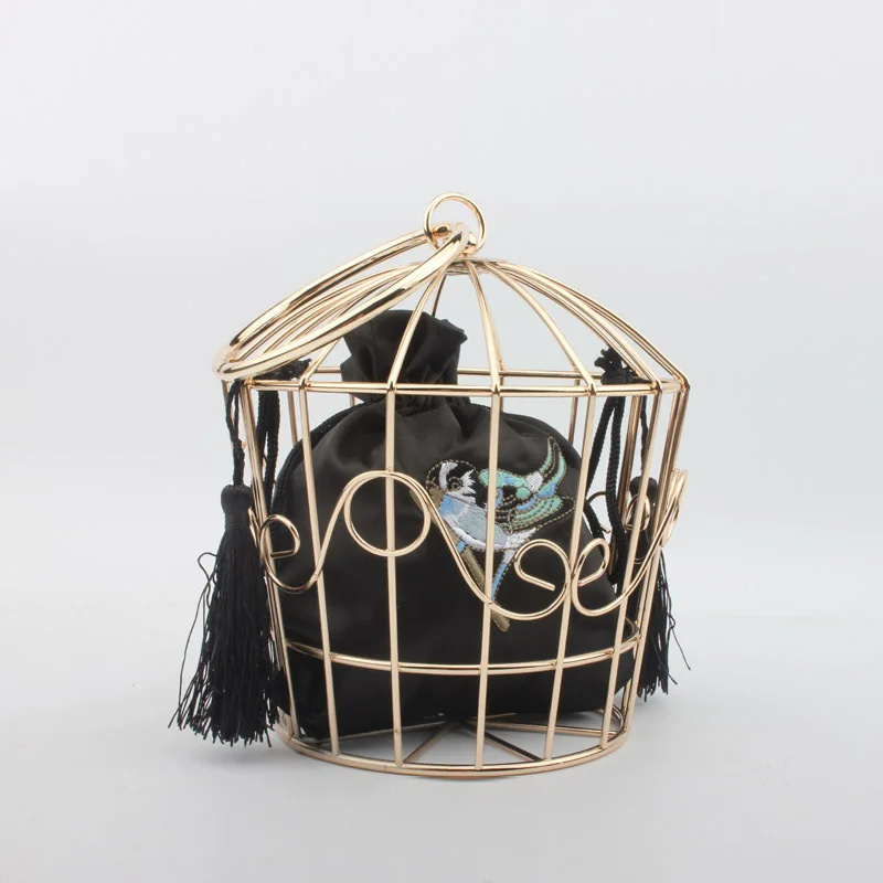 Женская Черная акриловая вечерняя сумка с узором в виде птицы клатч повседневная