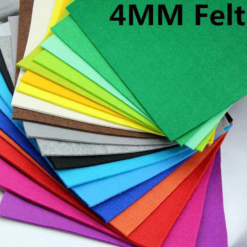 

1PC 30*30 Nonwoven Fabric Felt DIY Sewing Toys Crafts Gift Solid Color Polyester Nonwoven Felt 4MM Thickness Home Decoration