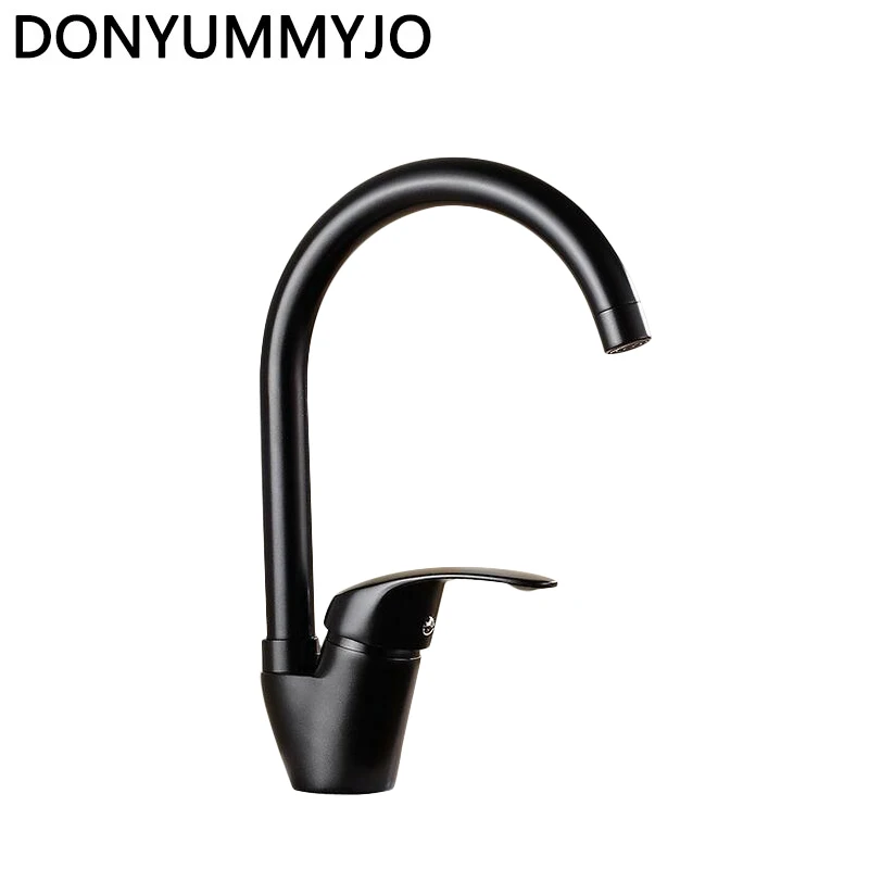 

DONYUMMYJO NEW Design Modern kitchen faucet brass Black single lever single hole hot and cold kitchen mixer torneira