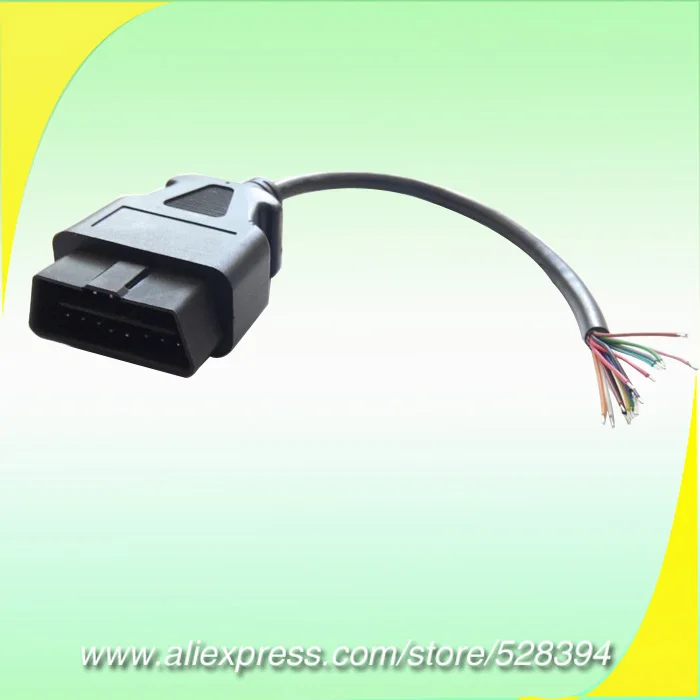 Кабель переходник FINETRIP для разъема OBD 2 OBD2 16 pin с открытым наконечником|obd2 16pin|obd 216pin