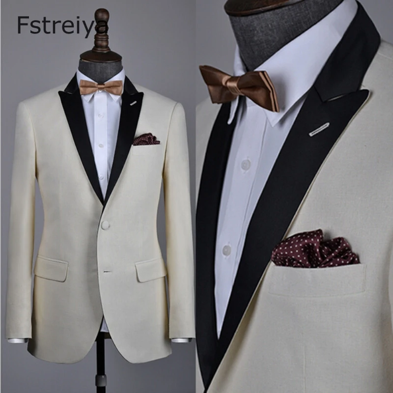 Мужской приталенный костюм на заказ белый смокинг Свадебный для мужчин одежда