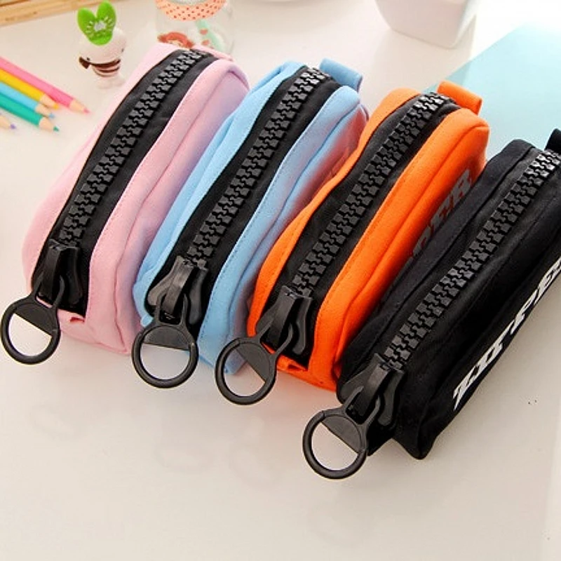 Пенал тканевый на большой молнии чехол для карандашей из ткани Оксфорд Большой