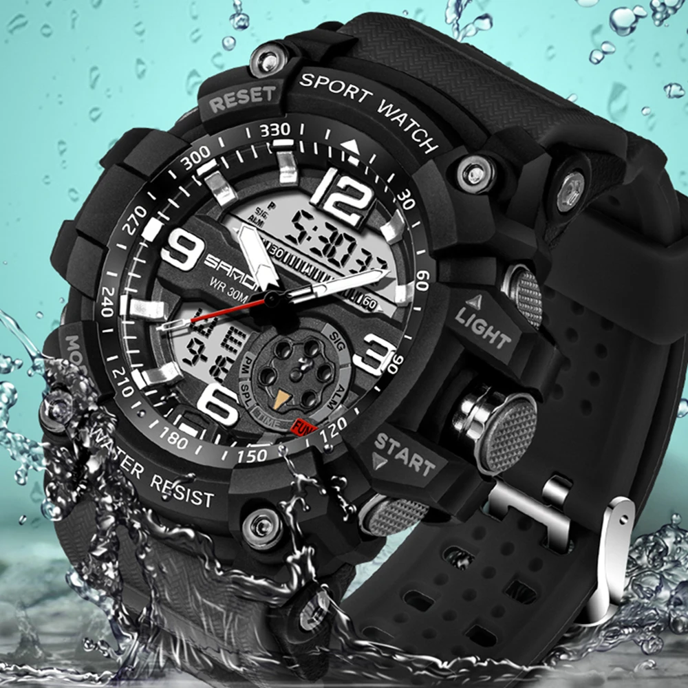 SANDA Лидирующий бренд Роскошные спортивные часы для мужчин водонепроницаемый G