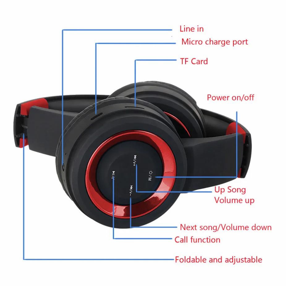 Беспроводная bluetooth-гарнитура с шумоподавлением, Складная портативная bluetooth-гарнитура, гарнитура с микрофоном