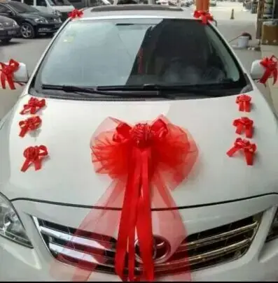 Основной и вспомогательный свадебный автомобиль декоративные цветы набор Снежная пряжа бант Роза Автомобиль Моделирование декоративные поплавки гирлянда - Цвет: style 5