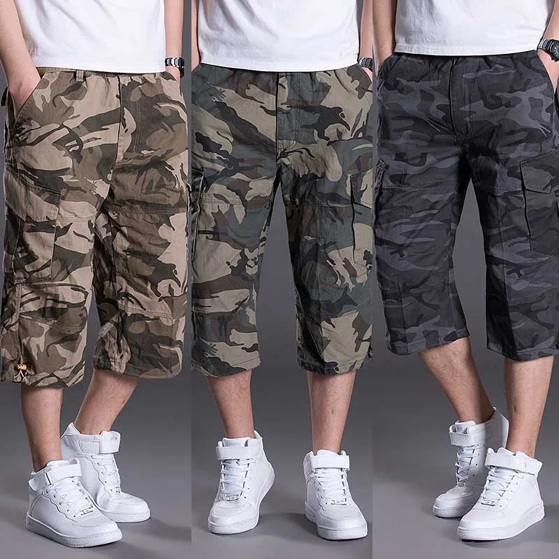 Летние Шорты карго для мужчин повседневные хлопковые пляжные шорты с